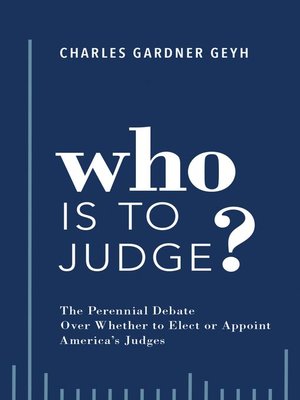 cover image of Who is to Judge?
